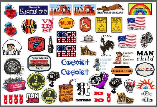 Rc sticker sheet TWO electric bugaloo