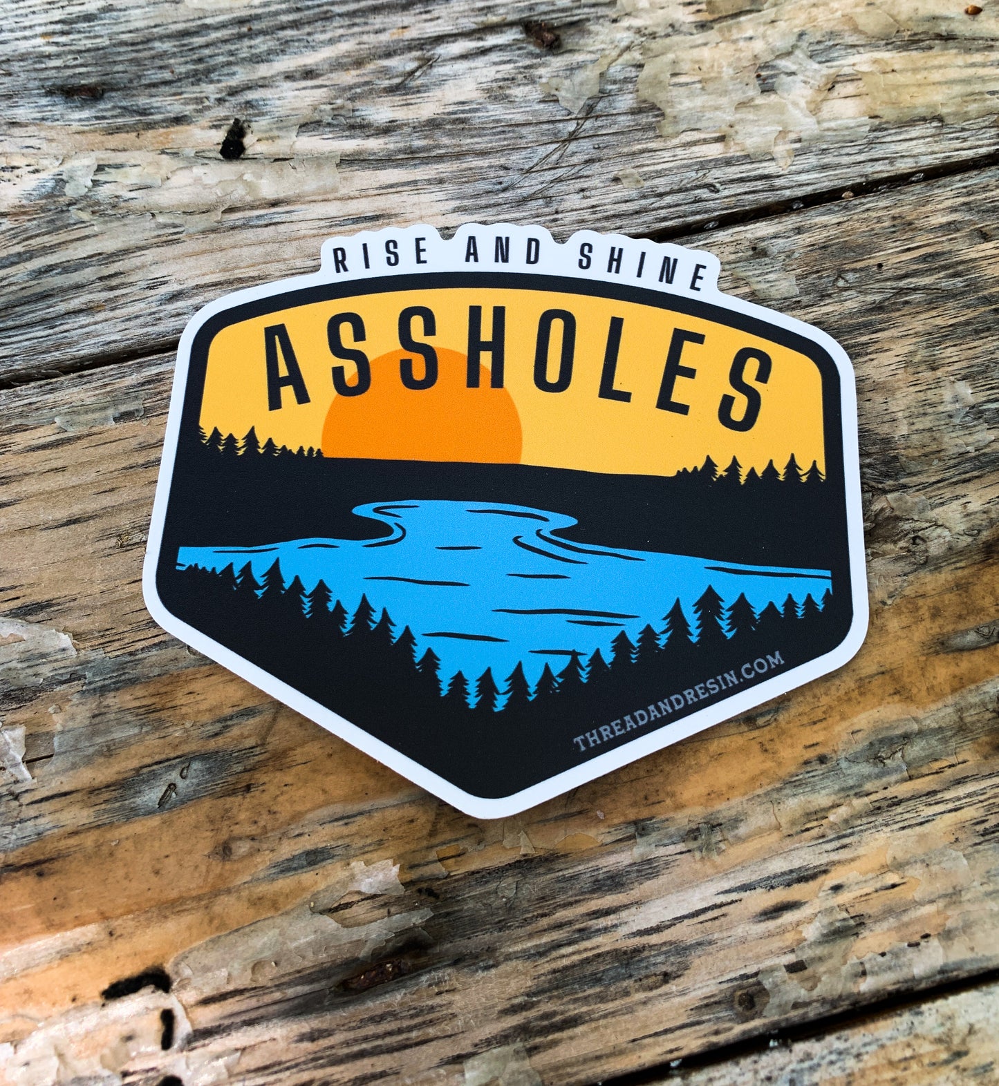 Decorative Stickers Rise and Shine sticker - Thread & Resin