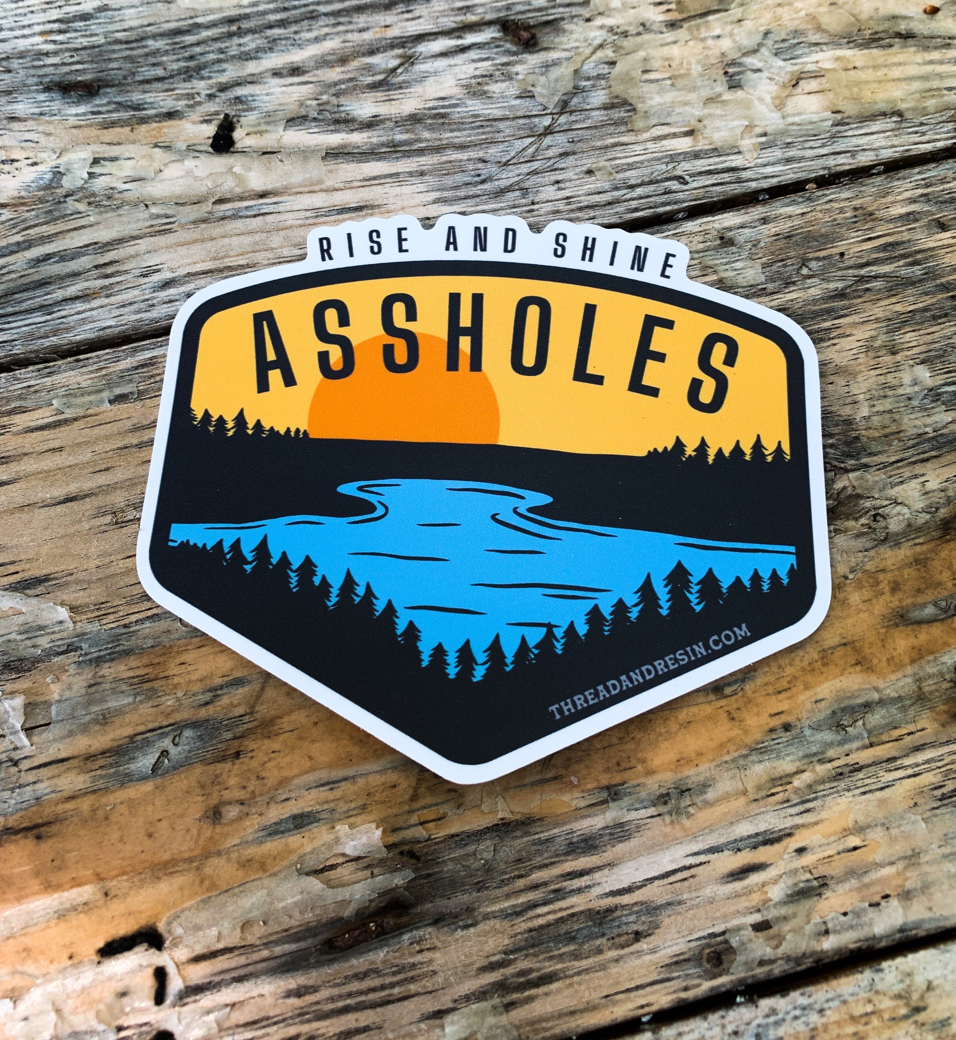 Decorative Stickers Rise and Shine sticker - Thread & Resin