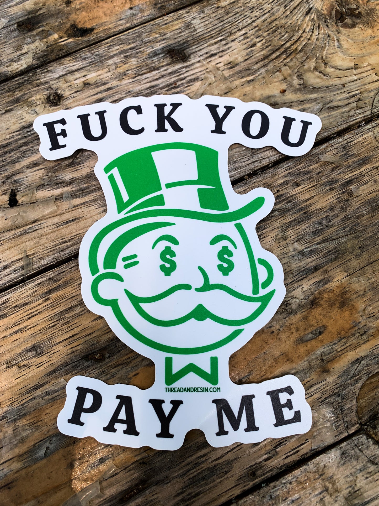 Decorative Stickers Pay Me (Lg) - Thread & Resin