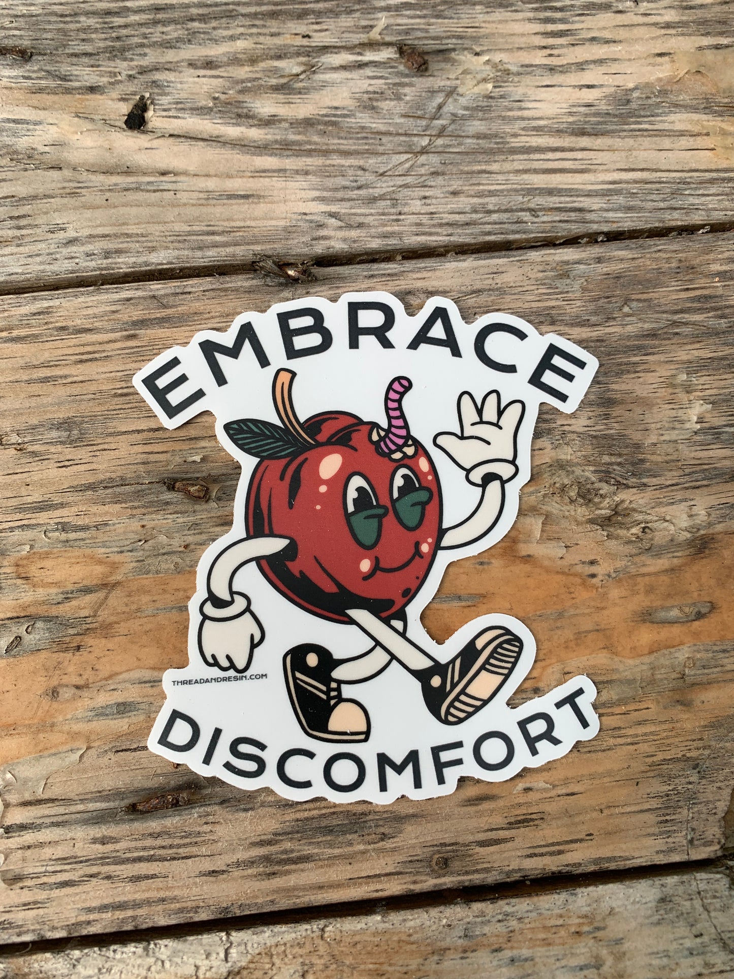 Decorative Stickers Embrace Discomfort sticker - Thread & Resin