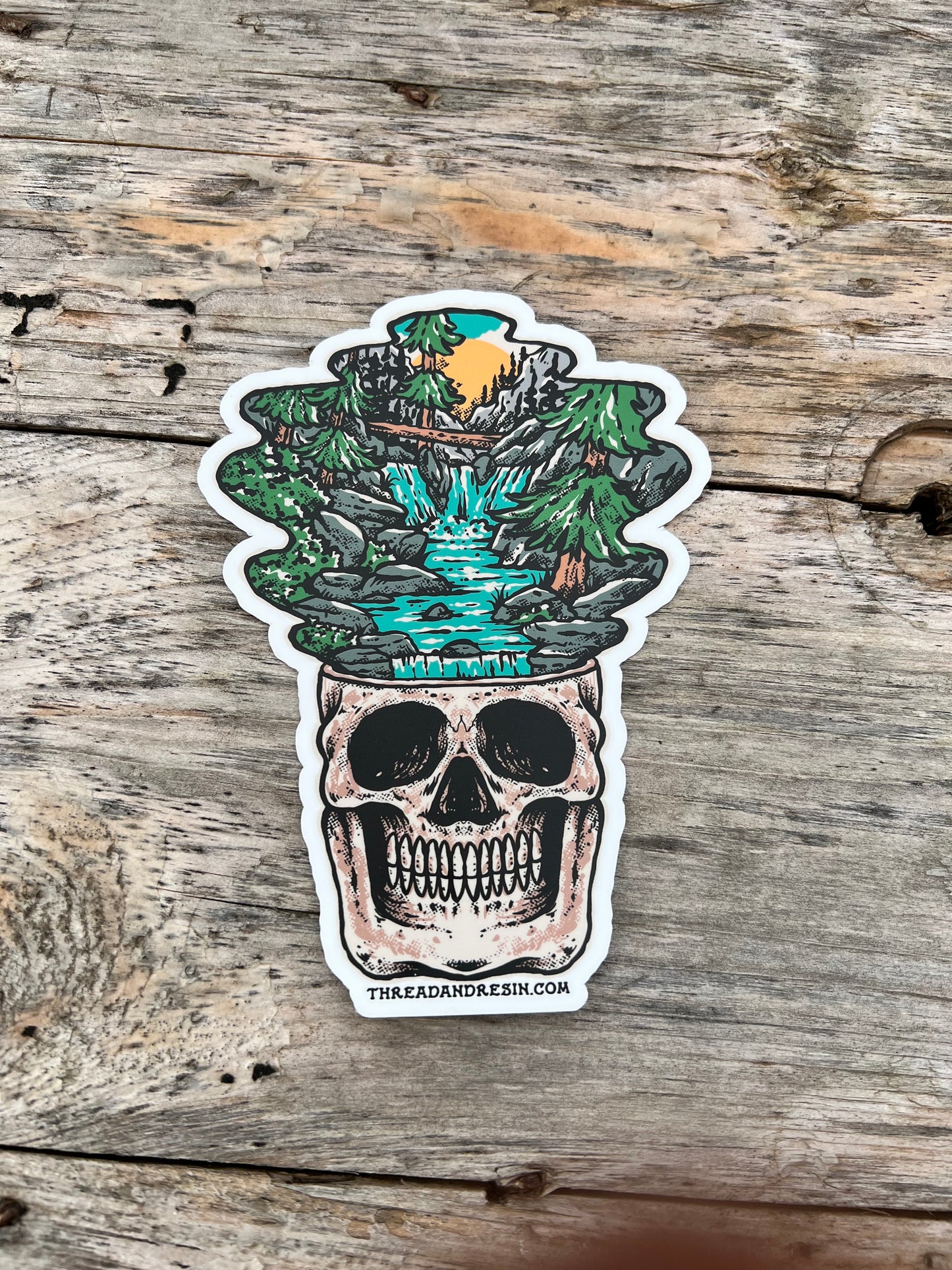 Waterfall Skull - Thread & Resin