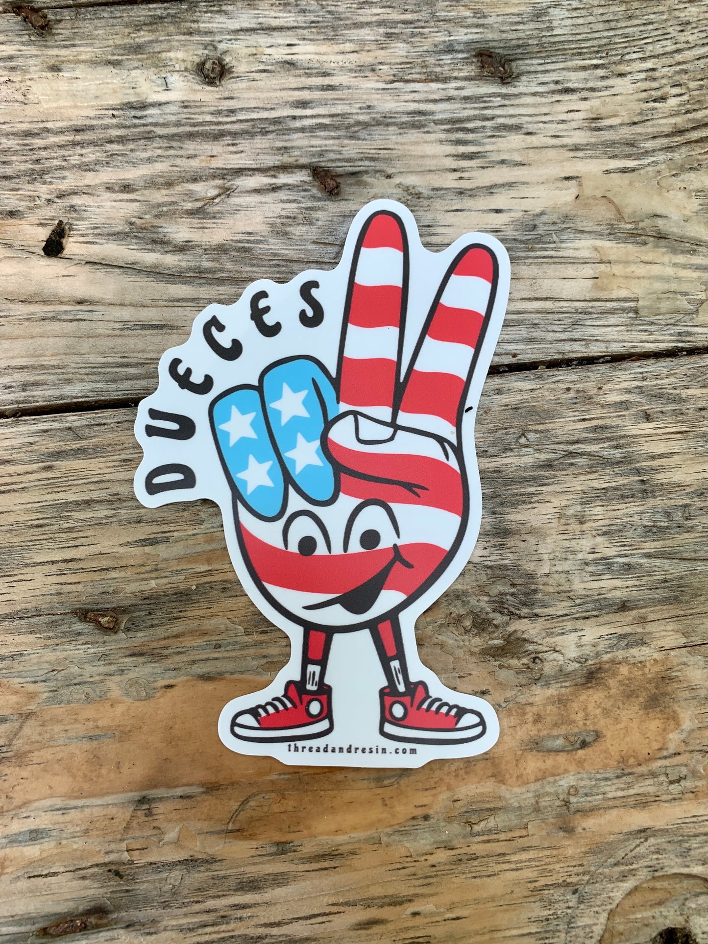 Posters, Prints, & Visual Artwork Deuces Sticker - Thread & Resin