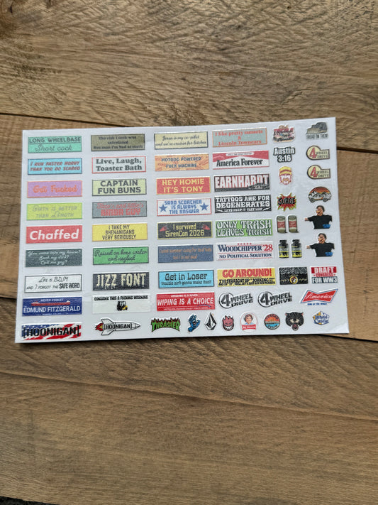 Rc sticker sheet FOUR UV PRINTED