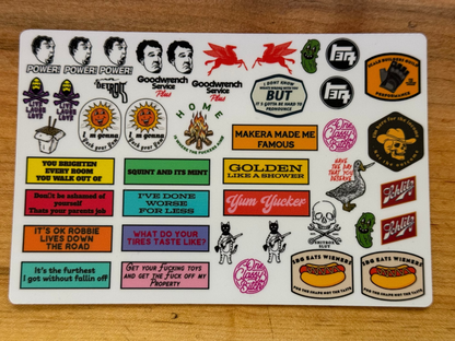 Rc sticker sheet THREE UV PRINTED