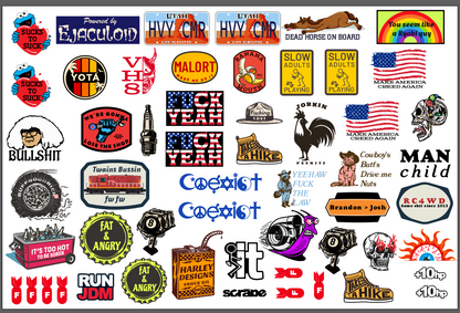 Rc sticker sheet TWO electric bugaloo UV PRINTED