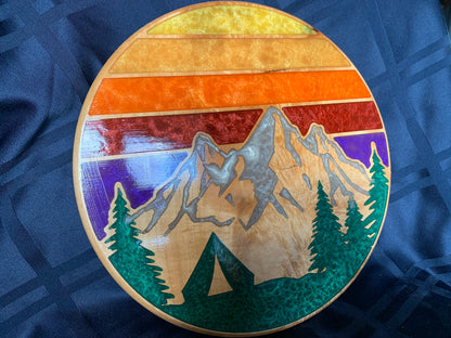 Mountain Sunset - Thread & Resin