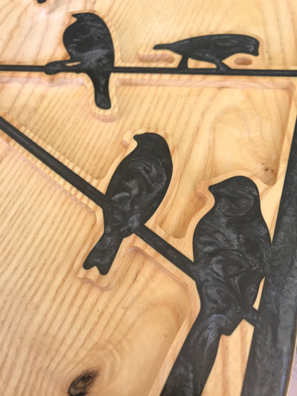 Birds on a Wire - Thread & Resin