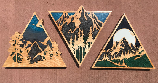Mountain Trio - Thread & Resin