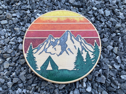 Mountain Sunset - Thread & Resin