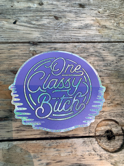 Posters, Prints, & Visual Artwork One Classy Bitch sticker - Thread & Resin