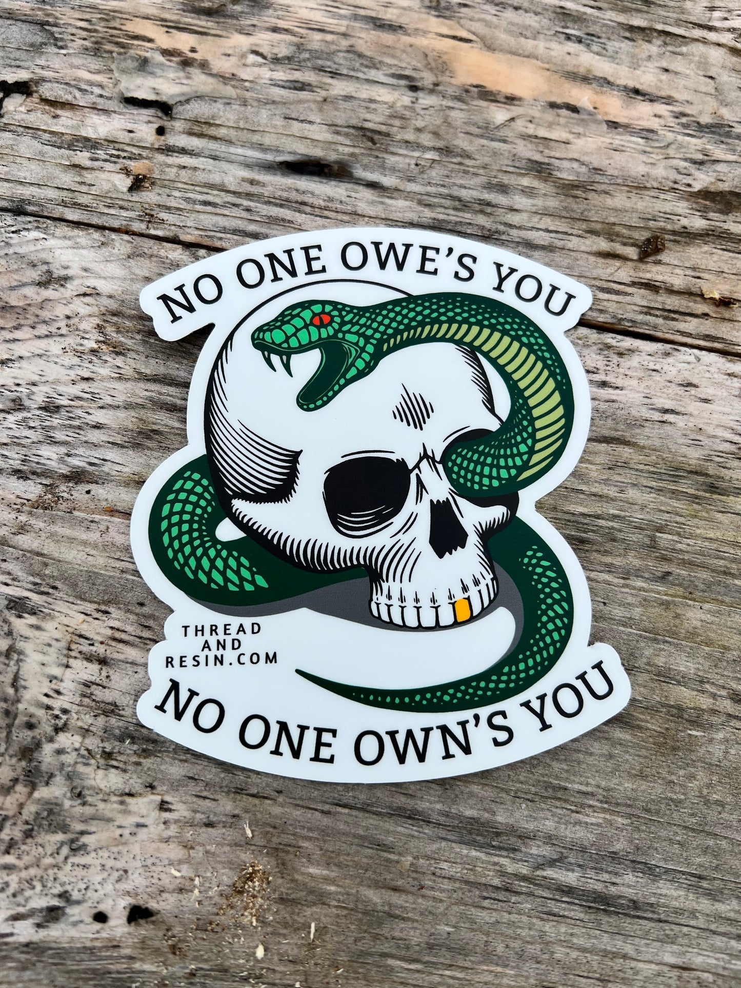 Decorative Stickers No One Owes You - Thread & Resin